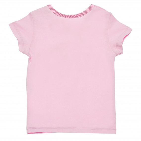 Памучна тениска за бебе розова Benetton 168646 4