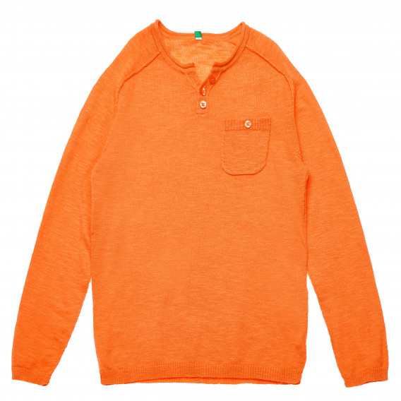 Блуза с дълъг ръкав оранжева за момче Benetton 168663 