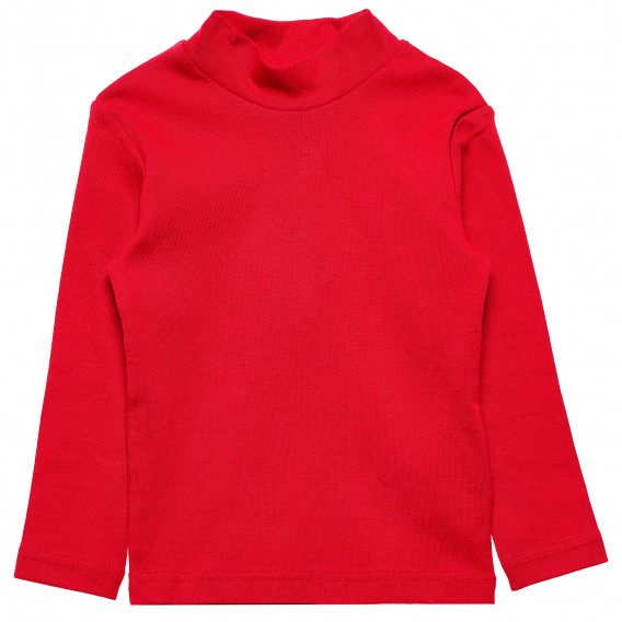 Памучна блуза с дълъг ръкав червена за момиче Benetton 168695 