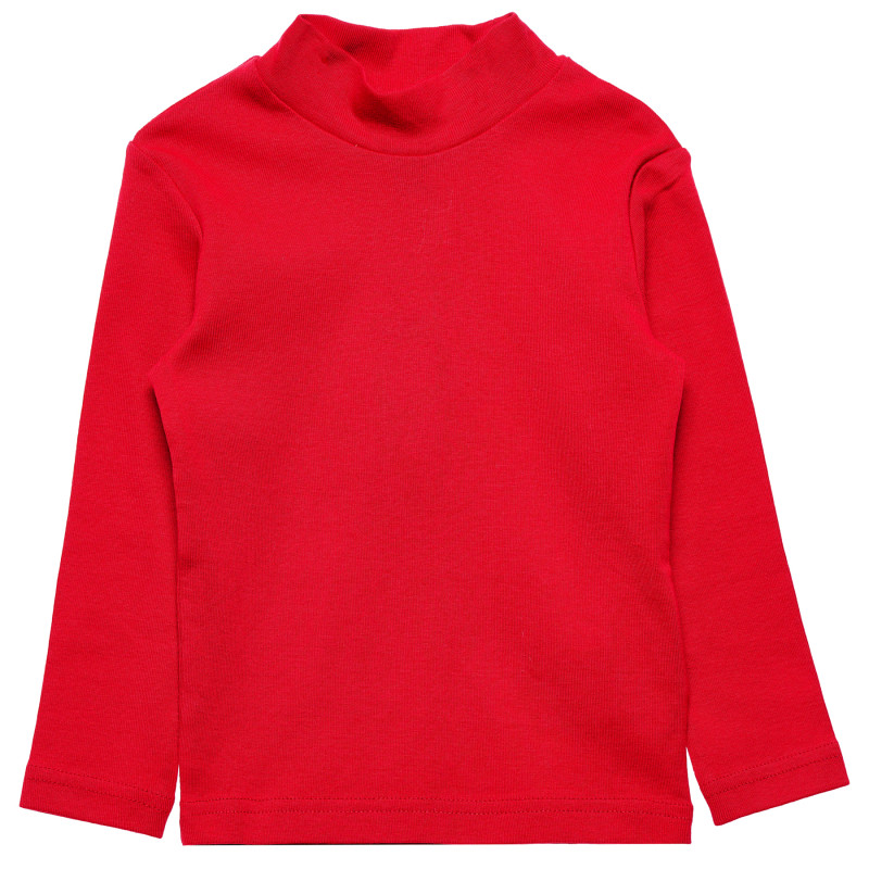 Памучна блуза с дълъг ръкав червена за момиче  168695