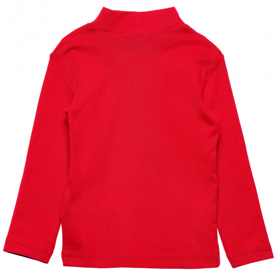Памучна блуза с дълъг ръкав червена за момиче Benetton 168697 3