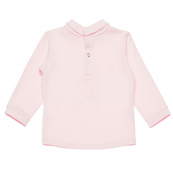Памучна блуза с дълъг ръкав розова за момиче Benetton 168714 4