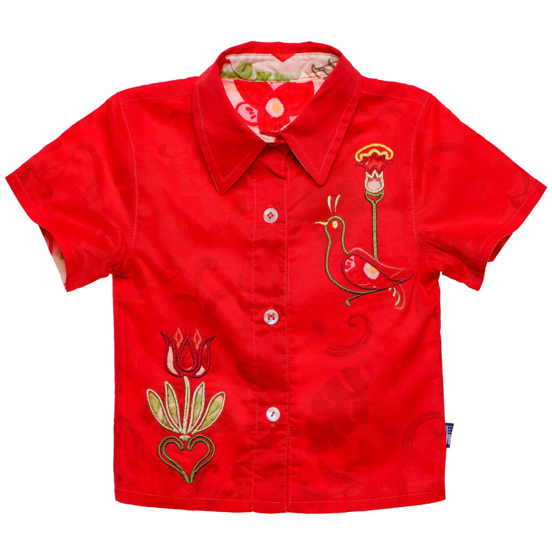 Памучна двулицева риза за бебе за момиче многоцветен  168779