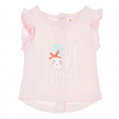 Памучна рокля за бебе Love summer, розова Tape a l'oeil 168974 
