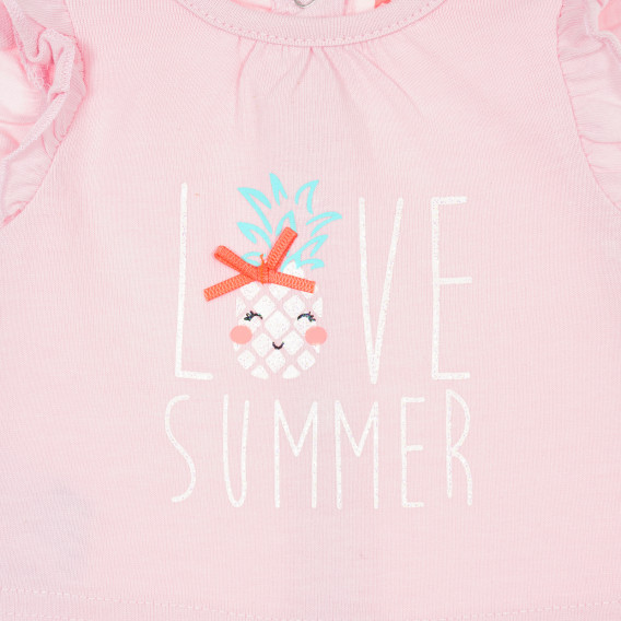 Памучна рокля за бебе Love summer, розова Tape a l'oeil 168975 2