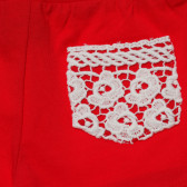 Памучен панталон за бебе за момиче червен Original Marines 169041 3