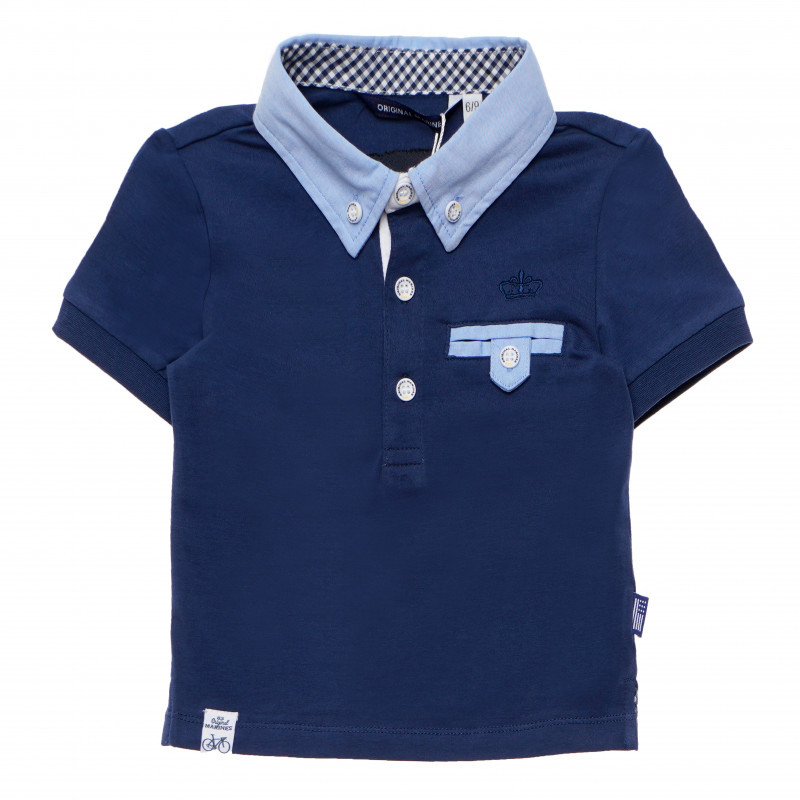 Памучна блуза за бебе за момче синя  169068