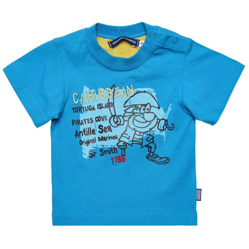 Памучна тениска за бебе за момче синя  169072