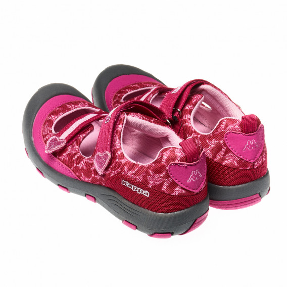 Обувки за момиче с велкро закопчаване и брокатени сърца KAPPA 16912 2