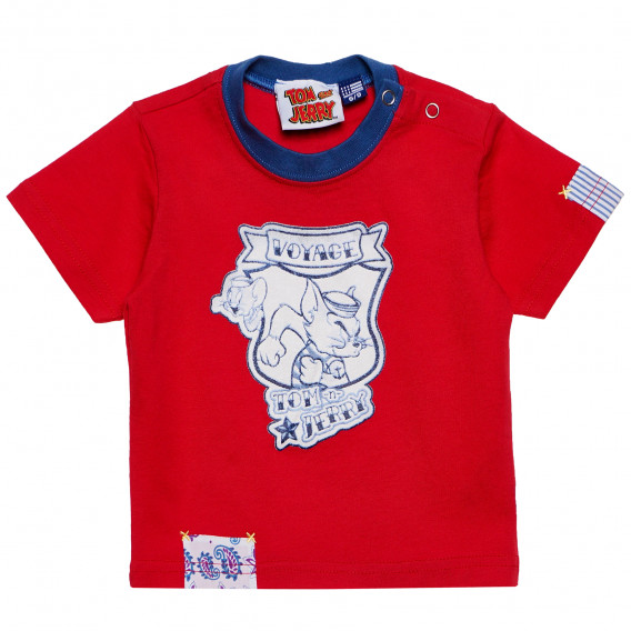 Памучна тениска за бебе за момче червена Original Marines 169156 
