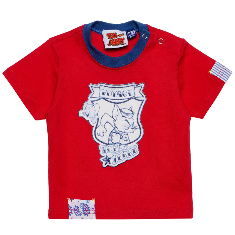 Памучна тениска за бебе за момче червена  169156