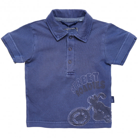 Памучна блуза за бебе за момиче синя Original Marines 169184 