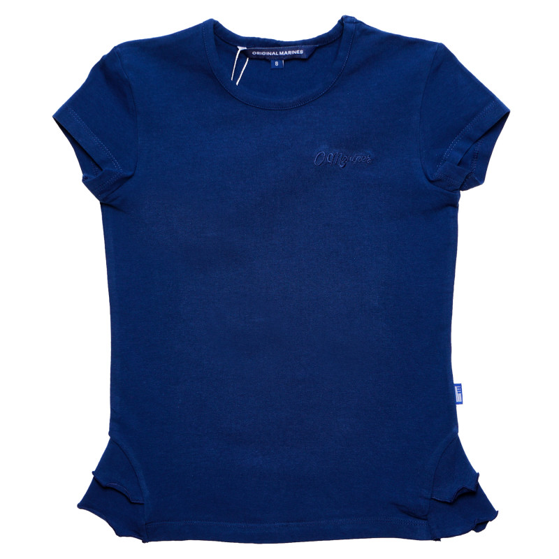 Памучна тениска за момиче синя  169212