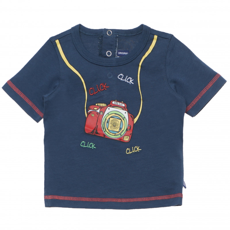 Памучна тениска за бебе за момче синя  169228