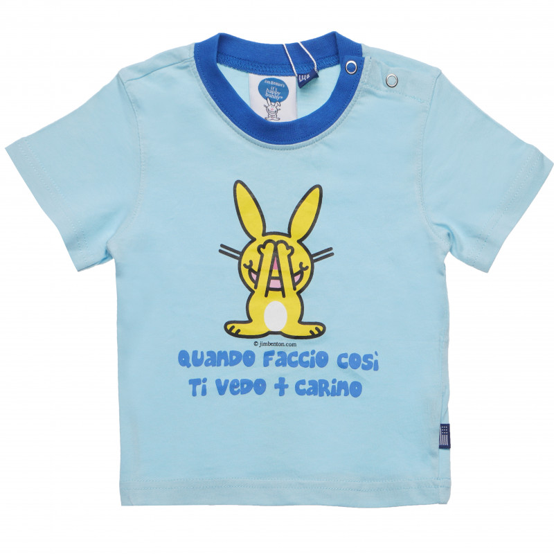 Памучна тениска за бебе за момче синя  169240