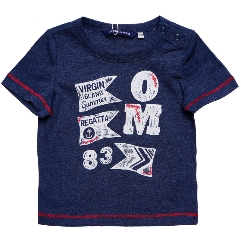 Памучна тениска за бебе за момче синя  169272