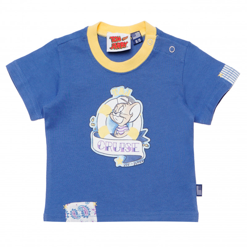 Памучна тениска за бебе за момче синя  169283