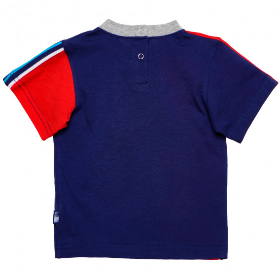 Памучна тениска за бебе за момче в синьо и червено Original Marines 169294 4