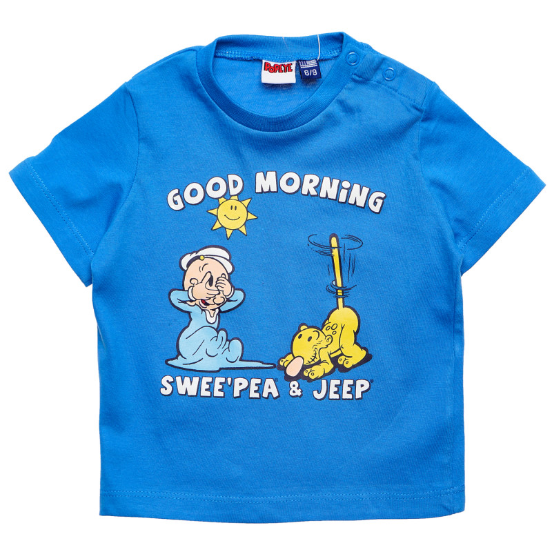 Памучна тениска за бебе за момче синя  169331