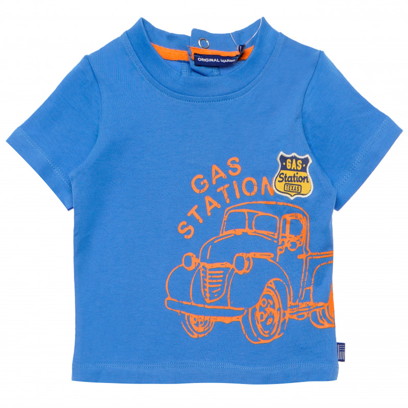 Памучна тениска за бебе за момче синя  169335
