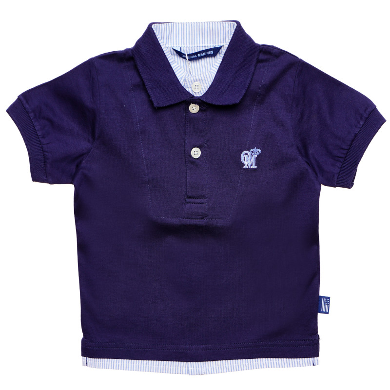 Памучна блуза за бебе за момче синя  169427