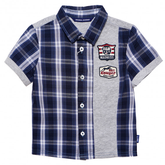 Памучна риза за бебе за момче синя Original Marines 169451 5