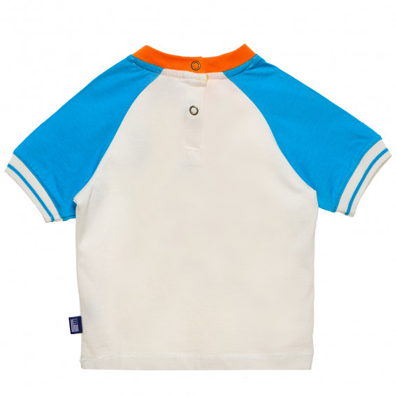 Памучна тениска за бебе за момче в бяло и синьо Original Marines 169601 8