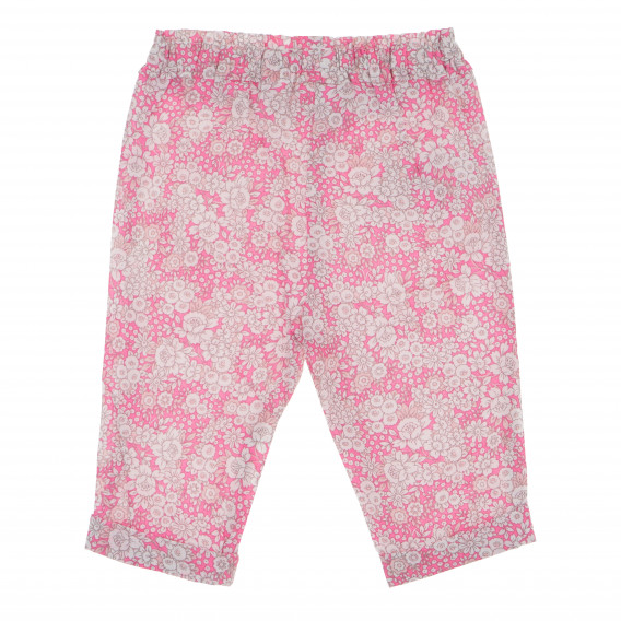 Памучни панталони за бебе за момиче розови Benetton 169828 4
