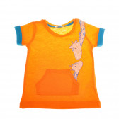Тениска за бебе за момче оранжева Benetton 169873 