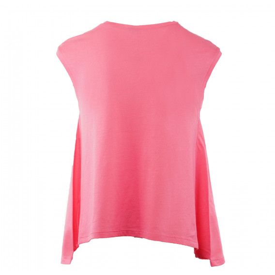 Памучна тениска за момиче розова Benetton 169881 2
