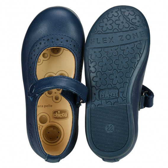 Обувки тип балеринки с велкро лепенка, сини Chicco 169947 3