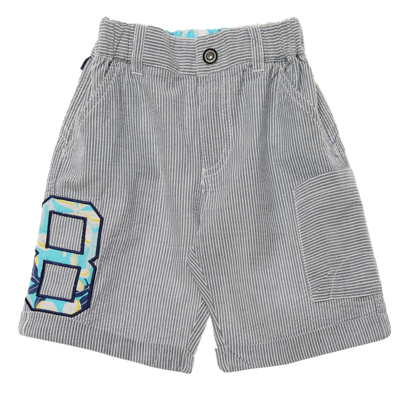 Памучни къси панталони за бебе за момче сини  170107