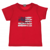 Памучна тениска за бебе за момче червена Tape a l'oeil 170113 