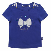 Памучна тениска за бебе за момиче синя Original Marines 170174 