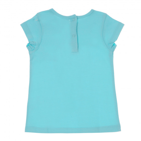 Памучна блуза с къс ръкав и апликации за бебе, синя Tape a l'oeil 170221 4