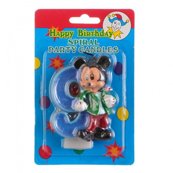 Свещичка Мики Маус цифра 9 за момче Mickey Mouse 170385 