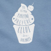 Памучна тениска за бебе за момиче синя Tape a l'oeil 170416 2