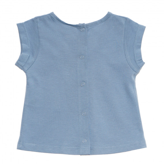 Памучна тениска за бебе за момиче синя Tape a l'oeil 170418 4