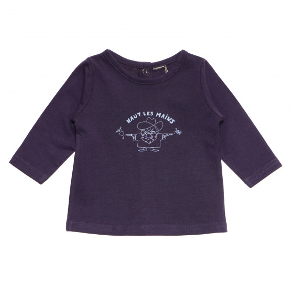 Памучна блуза за бебе за момче лилава Tape a l'oeil 170419 