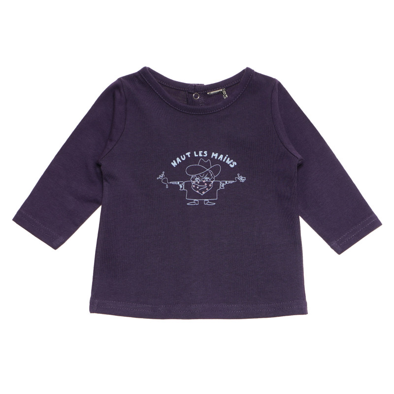 Памучна блуза за бебе за момче лилава  170419