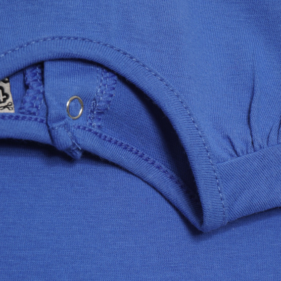 Памучна тениска за бебе за момиче синя Tape a l'oeil 170453 3