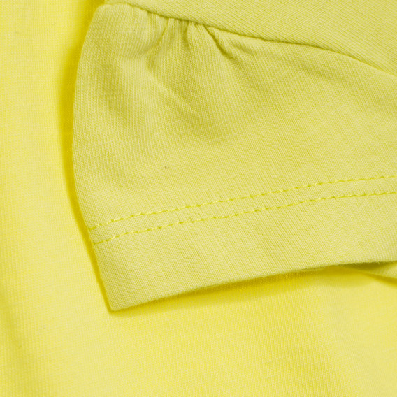 Памучна тениска за бебе за момиче жълта Tape a l'oeil 170457 3