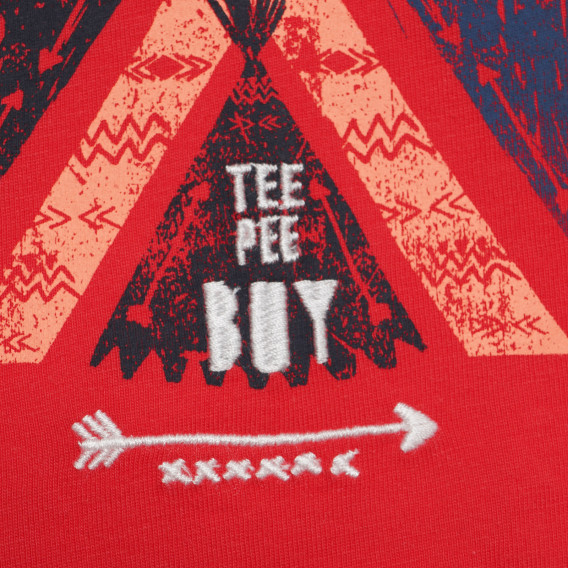 Памучна блуза за бебе за момче червена Tape a l'oeil 170464 2