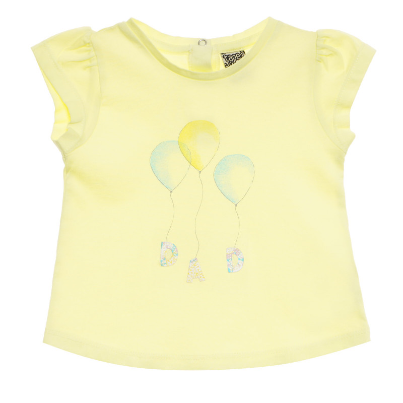 Памучна рокля за бебе за момиче жълта  170467