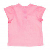 Памучна тениска с къдрички и надпис за бебе, розова Tape a l'oeil 170474 4