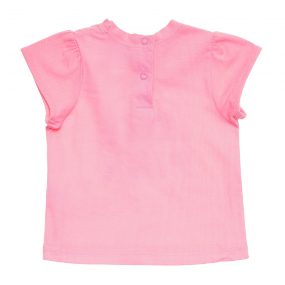 Памучна тениска с къдрички и надпис за бебе, розова Tape a l'oeil 170474 4