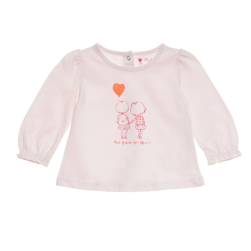 Памучна блуза за бебе за момиче розова  170479