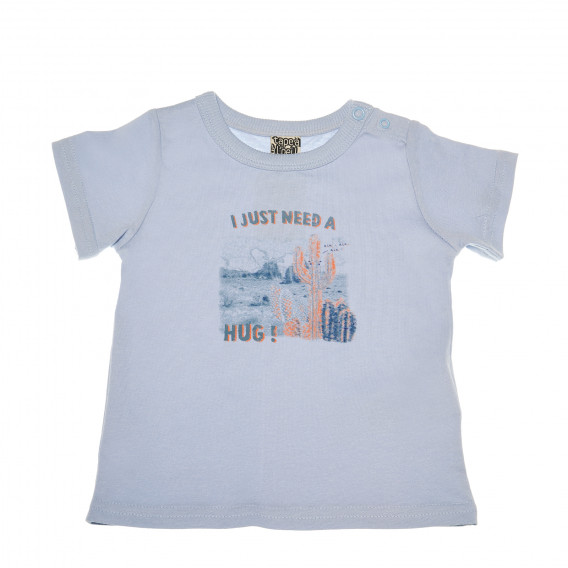 Памучна тениска за бебе за момче, синя Tape a l'oeil 170505 