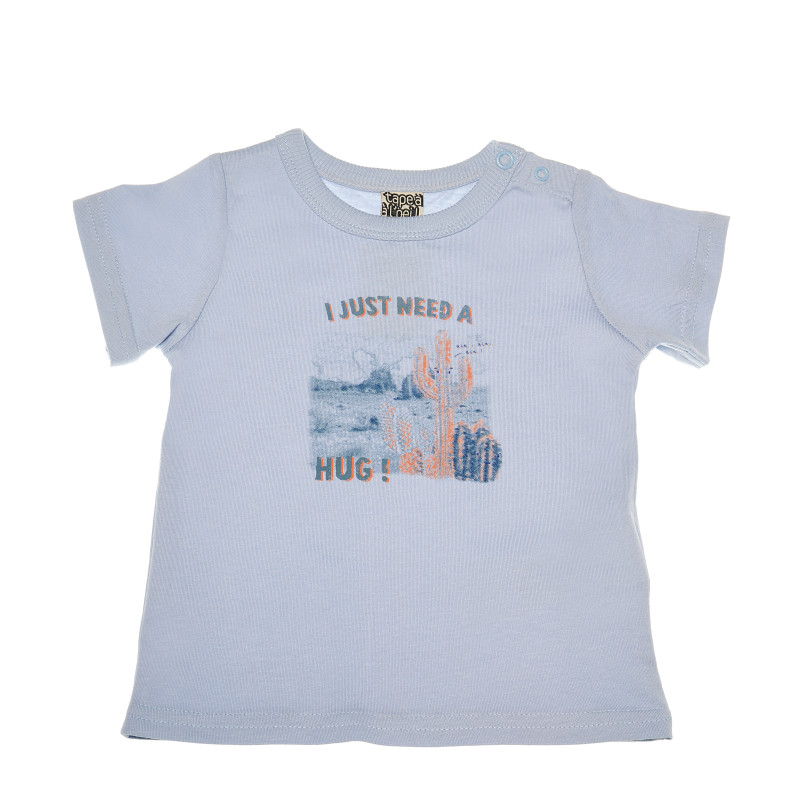 Памучна тениска за бебе за момче, синя  170505
