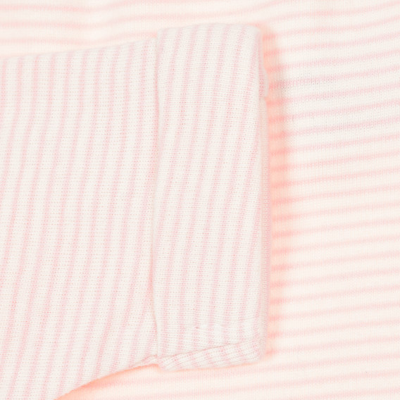 Памучен панталон за бебе в бяло-розово райе Tape a l'oeil 170551 2